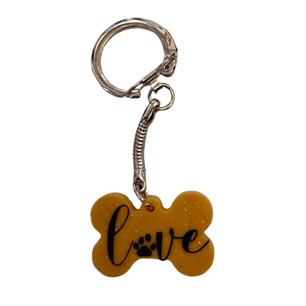 Dog Bone Shaped Resin Keychain