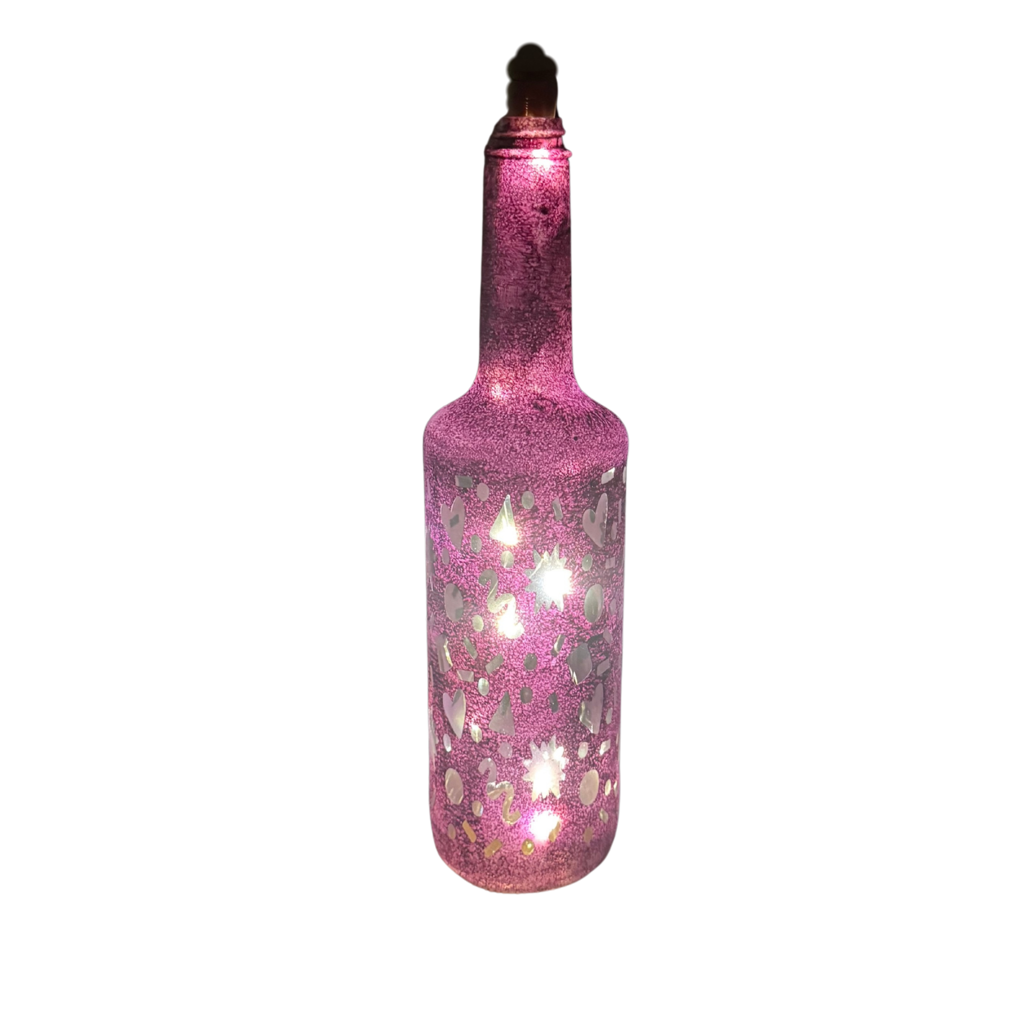 Lighted Decorative Glass Bottle with LED Lights
