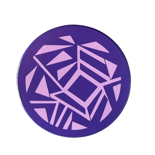 Round Purple Geo Coaster