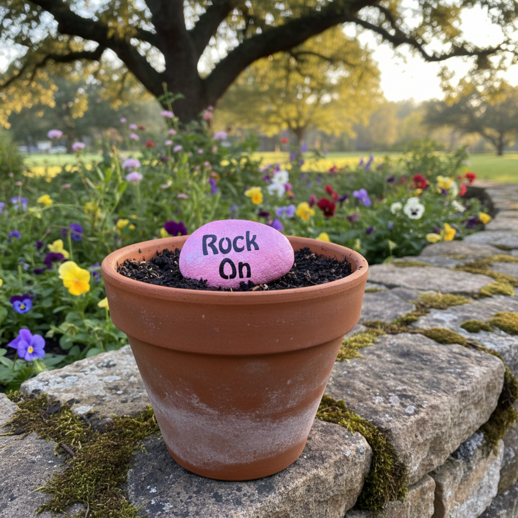 Small Painted Rock- Rock Pun Edition