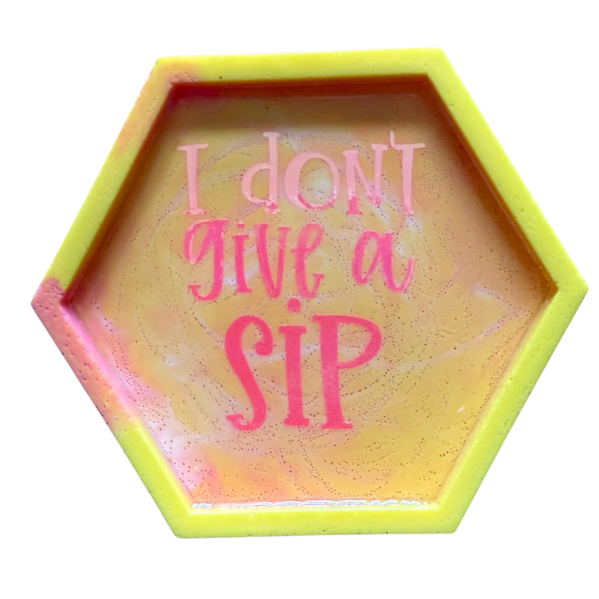 4 Inch Hexagon Resin Coaster