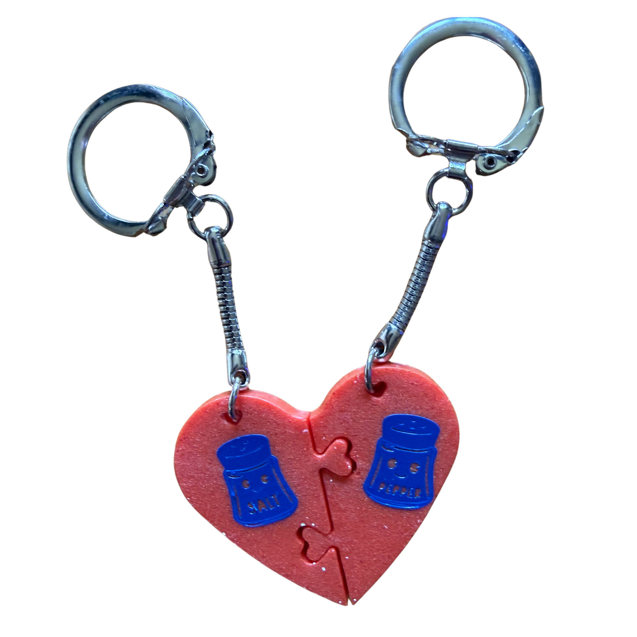 Best Friends Resin Puzzle Keychain Set