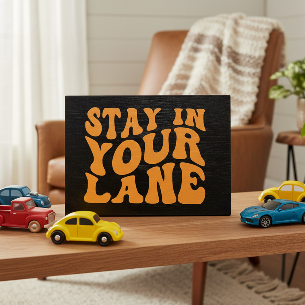 Stay in Your Lane Free Standing Sign