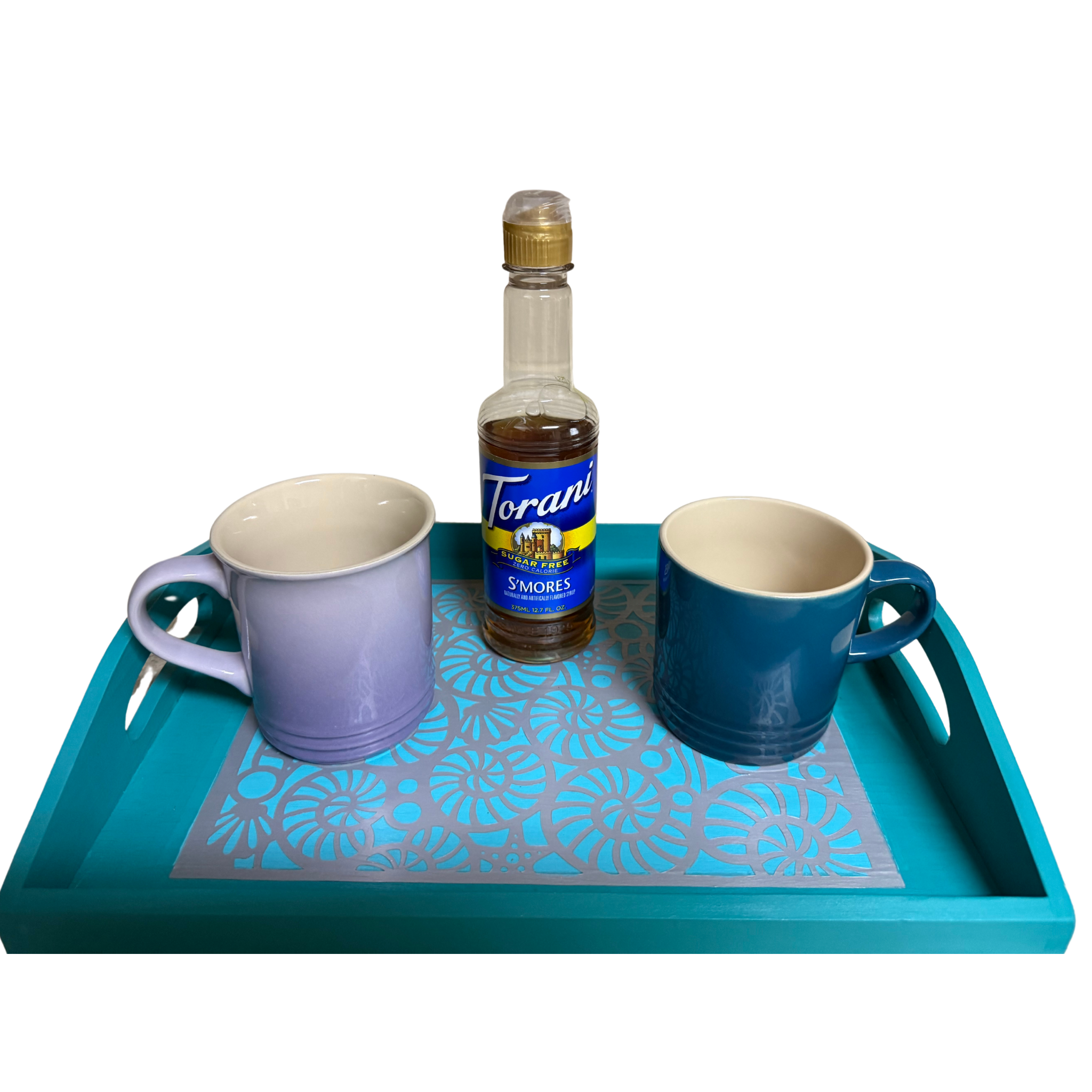 Aqua and Silver Tray