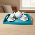 Aqua and Silver Tray