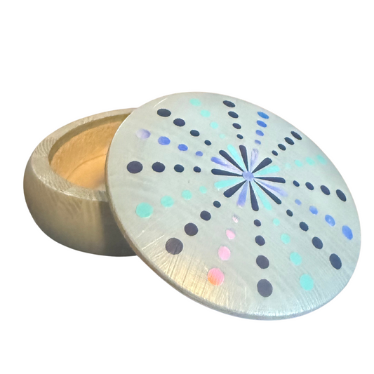 Blue Round Trinket Box