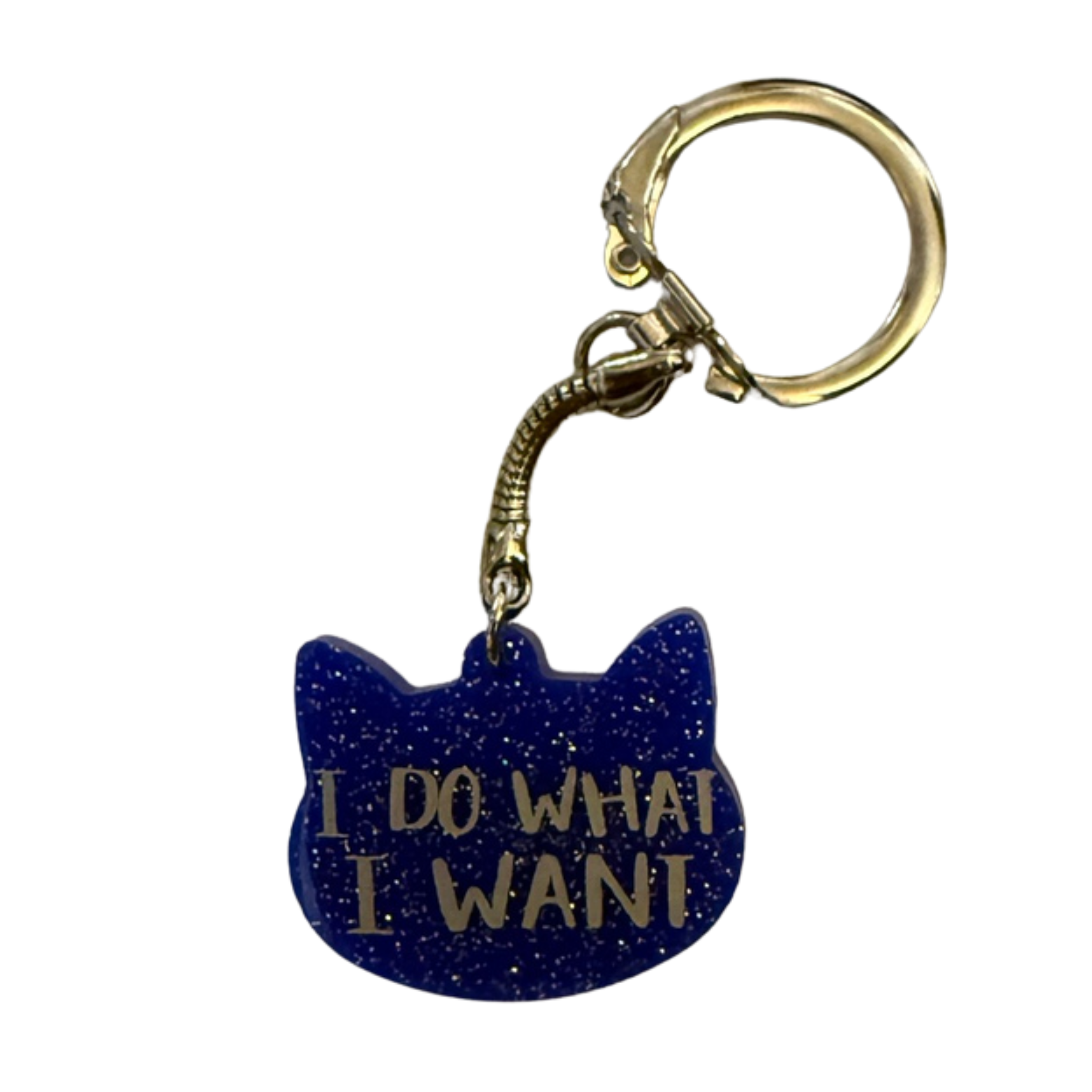 Resin Cat Head Shaped Keychain