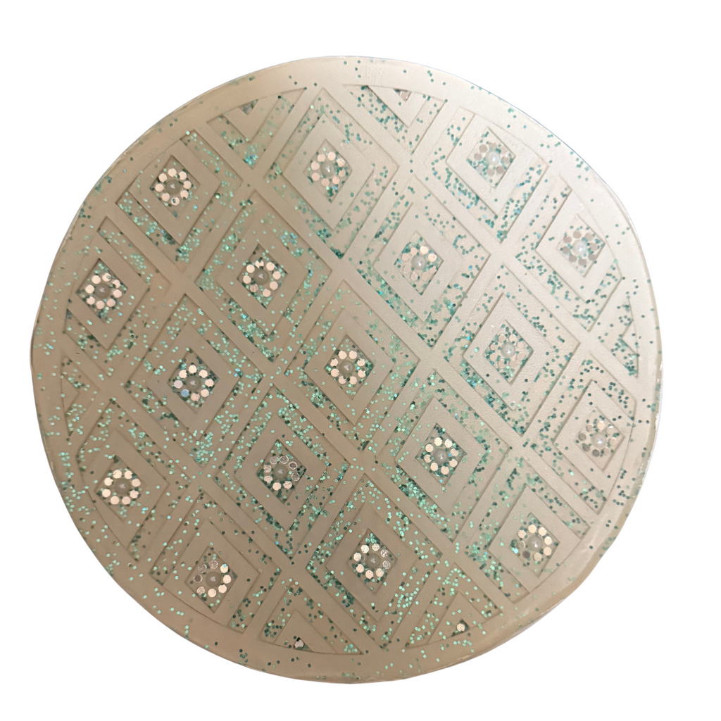 White and Blue Trivet