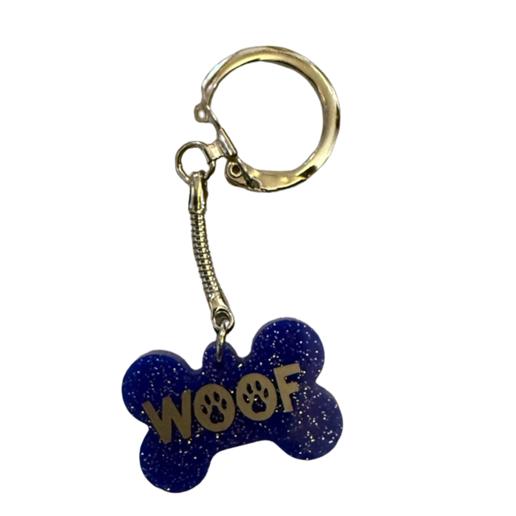 Dog Bone Shaped Resin Keychain