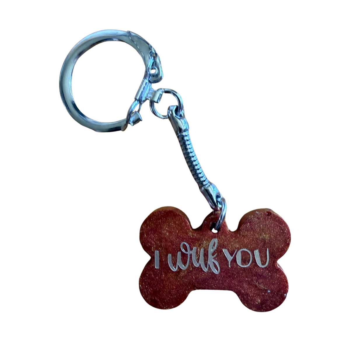 Dog Bone Shaped Resin Keychain