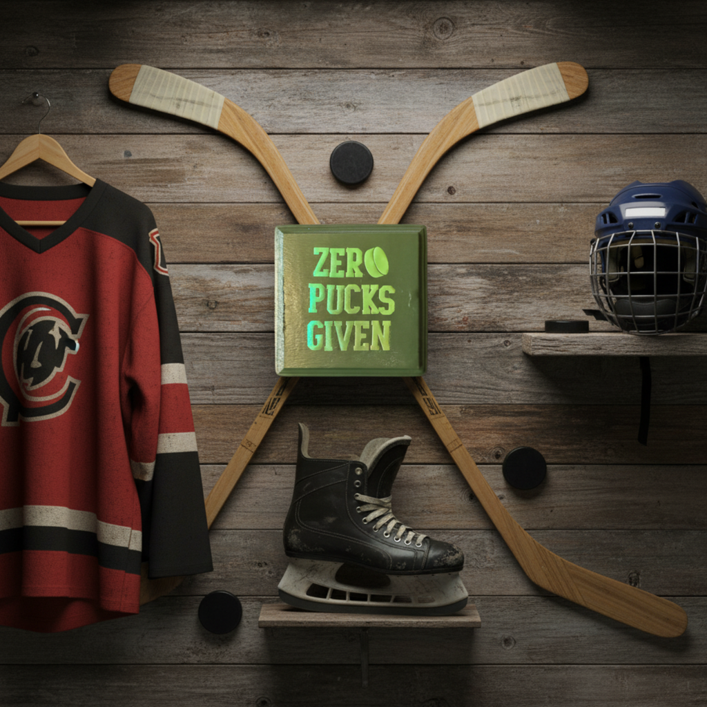 Zero Pucks Given Sign